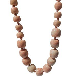 JLO Pink Cream Beaded Necklace Marbled Beads Elegant Fashion Jewelry Women